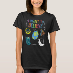 Camiseta Teorías de conspiración Tierra plana Alienan UFO L