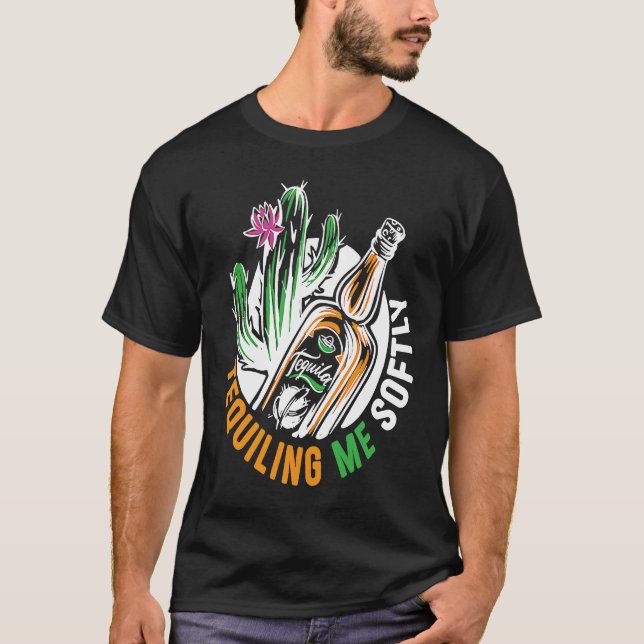 Camiseta Tequeándome suavemente el alcohólico alcohólico bo (Anverso)