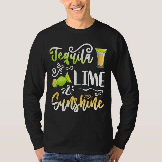 Camiseta Tequila Lime Sunshine Lime Bebida de limón Cinco D (Anverso)