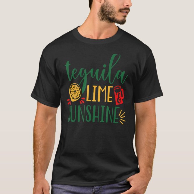 Camiseta Tequila Lime Y El Alcohol Sunshine Cinco De Mayo (Anverso)