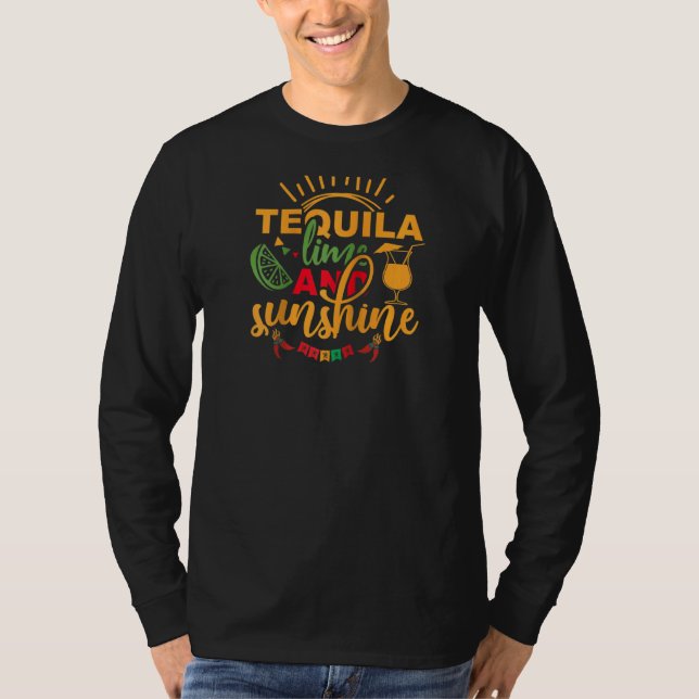 Camiseta Tequila Lime Y Sunshine Alcohol Lover Cinco De M (Anverso)