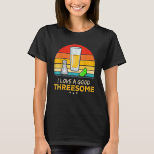 Camiseta Tequila Me encanta un buen trío Bebiendo Bartendin