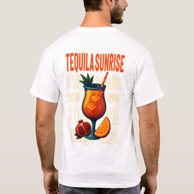 Camiseta Tequila Sunrise T-Shirt – Vibrant Tropical Drink (Reverso)