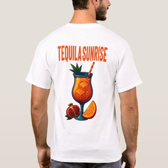 Camiseta Tequila Sunrise T-Shirt – Vibrant Tropical Drink (Reverso)