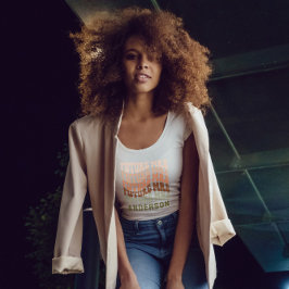 Camiseta Teracotta de la dama de honor verde girly retro 60