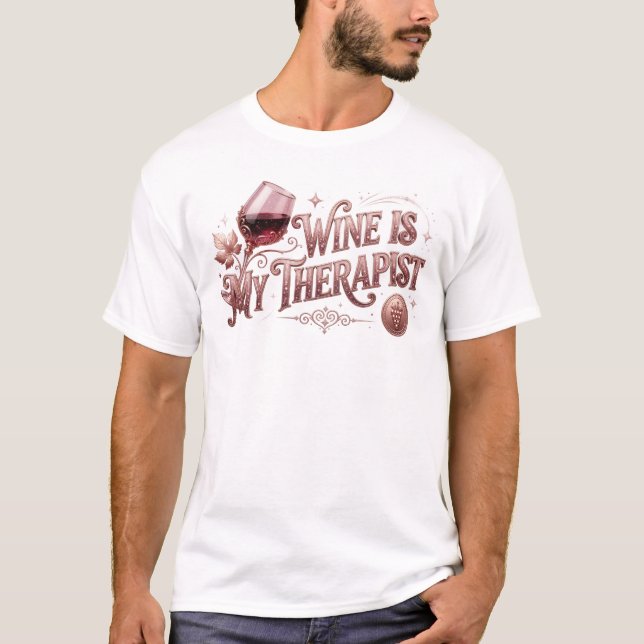 Camiseta Terapeuta de vino de moda impresión fresca (Anverso)