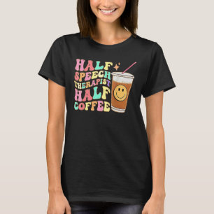 Camiseta Terapeuta del habla Retro Groovy medio Medio Café 