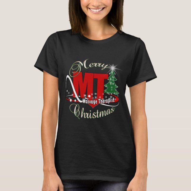 Camiseta Terapeuta del masaje de la TA del NAVIDAD (Anverso)