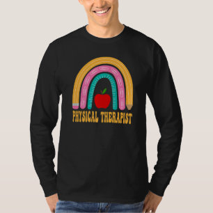 Camiseta Terapeuta Físico Arcoíris Lindo Aplicación de Regr
