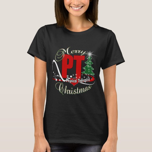 Camiseta Terapeuta físico de la pinta del NAVIDAD (Anverso)