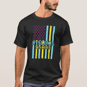 Camiseta Terapeuta para Dislexia Conciencia Bandera de EE.