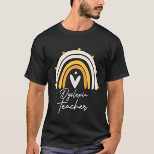 Camiseta Terapeuta para dislexia profesor leopardo arcoíris