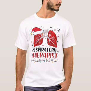 Camiseta Terapeuta Respiratorio Enfermera Navidad, Pulmón N