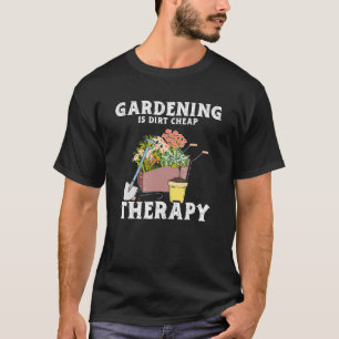 Camiseta Terapia barata de jardinería Plantas de jardín Gar