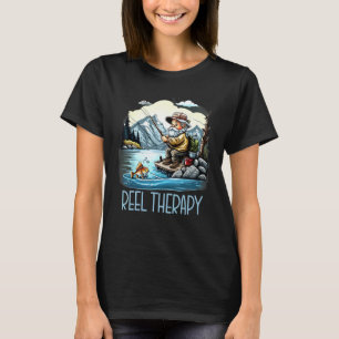 Camiseta Terapia de carrete Pescador Pescar Amor Aire libre