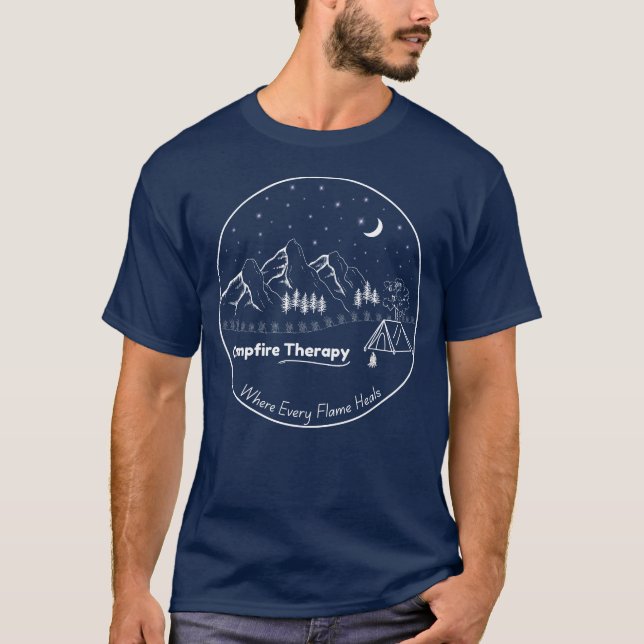 Camiseta Terapia de fuego - Mejor regalo de camping (Anverso)