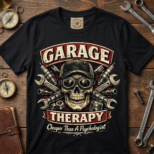 Camiseta Terapia de Garaje Más Barata Que Un Psicólogo Vint