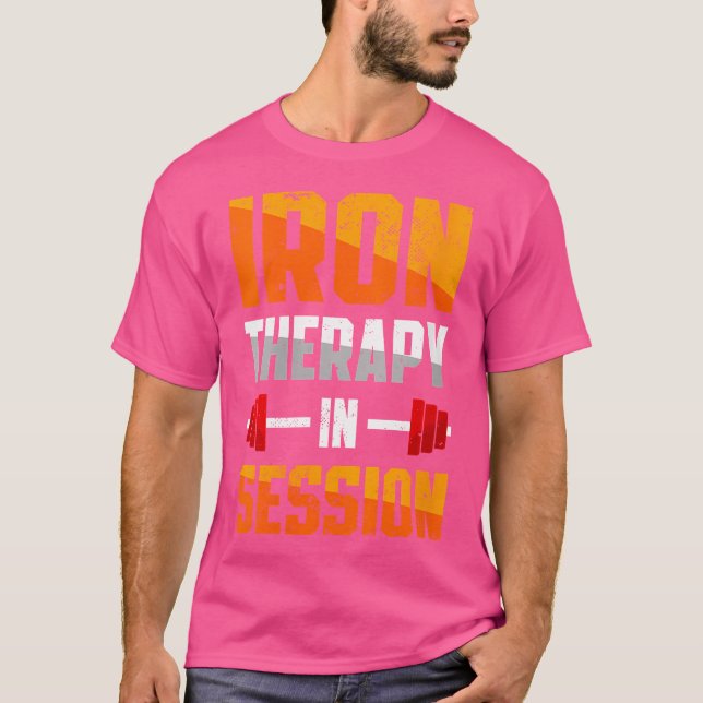 Camiseta Terapia De Hierro En La Sesión Barbell Gym Weightl (Anverso)