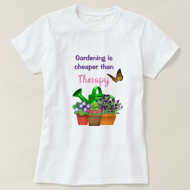 Camiseta Terapia de jardín con plantas cultivadas (Diseño del anverso)