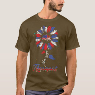 Camiseta Terapia de Masaje Bandera de EEUU Famoso de Giraso