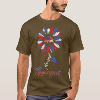 Camiseta Terapia de Masaje Bandera de EEUU Famoso de Giraso
