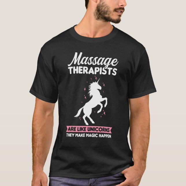 Camiseta Terapia De Masaje Es Como Masaje De Unicornios (Anverso)