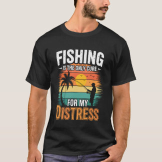 Camiseta Terapia de Pesca Retro Salud Mental Alivio del Est