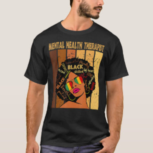 Camiseta Terapia de Salud Mental Afro Afroamericano Blac