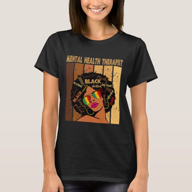 Camiseta Terapia de salud mental Afromujeres Historia negra (Anverso)