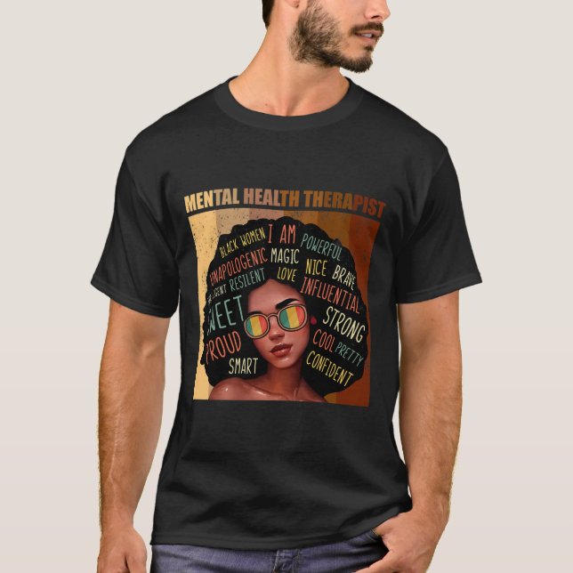 Camiseta Terapia de salud mental Afromujeres Historia negra (Anverso)