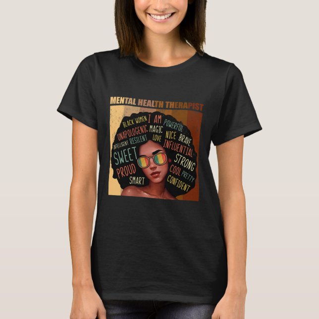 Camiseta Terapia de salud mental Afromujeres Historia negra (Anverso)