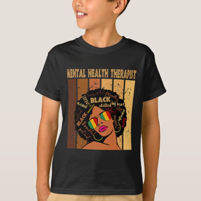 Camiseta Terapia de salud mental Afromujeres Historia negra (Anverso)
