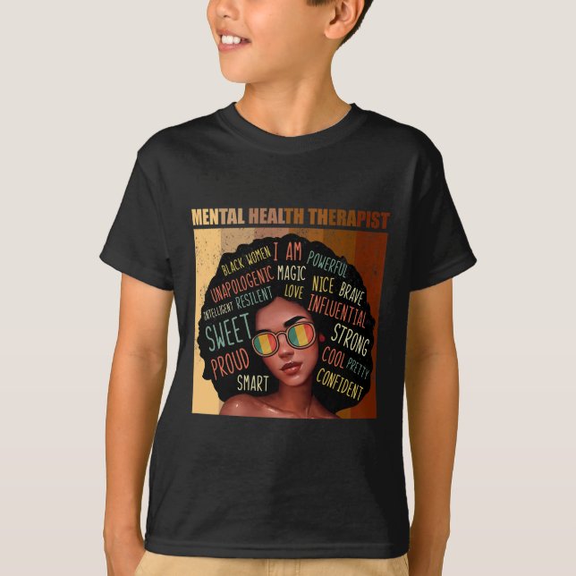 Camiseta Terapia de salud mental Afromujeres Historia negra (Anverso)