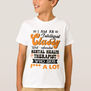 Camiseta Terapia de Salud Mental Bien Educada Que Dice F Fu