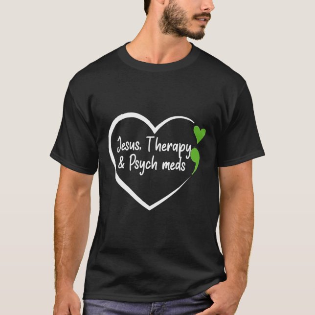 Camiseta terapia de salud mental cristiana jesus psich meds (Anverso)