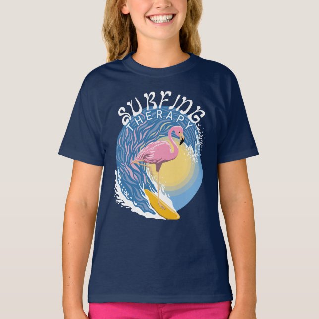 Camiseta Terapia de Surf - Flamingo de Verano (Anverso)