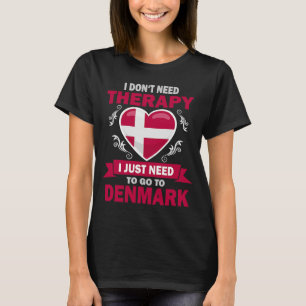 Camiseta Terapia de vacaciones de la bandera danesa Dinamar