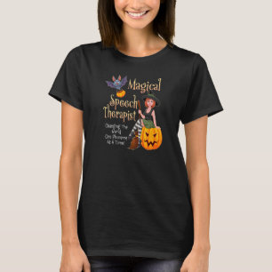 Camiseta Terapia del habla Halloween Mágica Terapia Bruja W