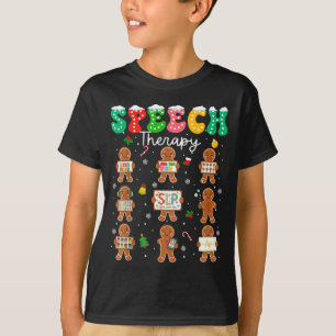 Camiseta Terapia del habla Navidad Galletas de terapia Slp