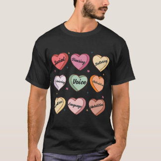 Camiseta Terapia del habla Valentine SLP SLPA Candy Heart C