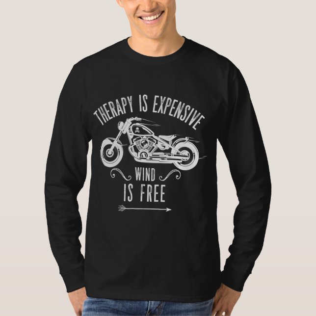 Camiseta Terapia es un viento caro es motocicleta gratis (Anverso)