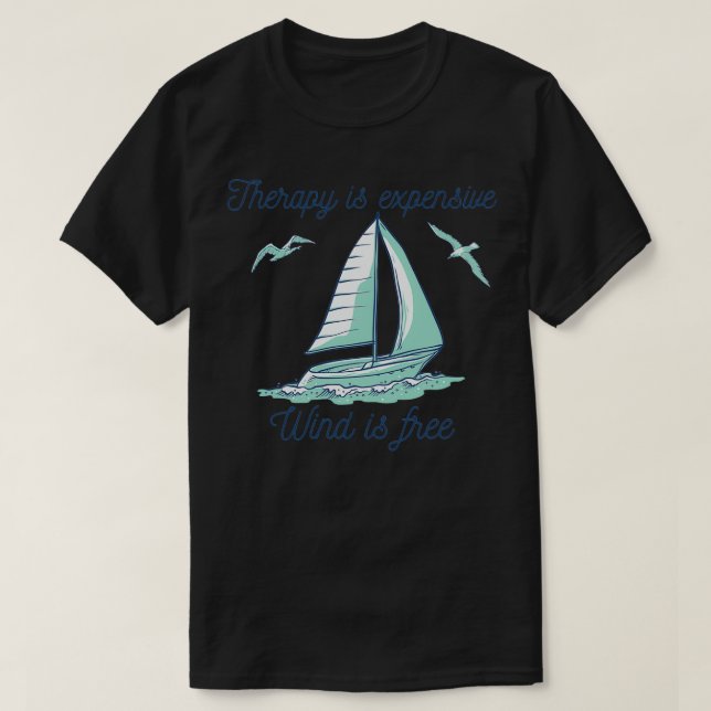 Camiseta Terapia es viento caro es gratis (Diseño del anverso)