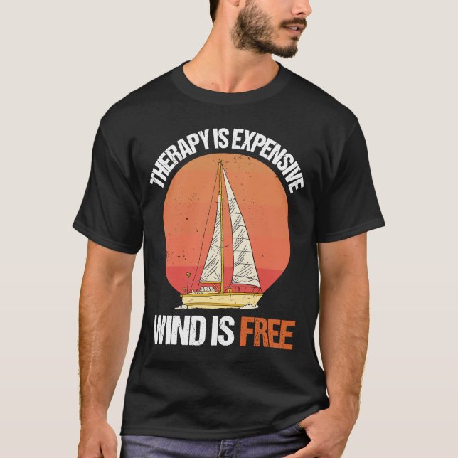 Camiseta Terapia Es Viento Costoso Es Vela De Navegación Gr (Anverso)