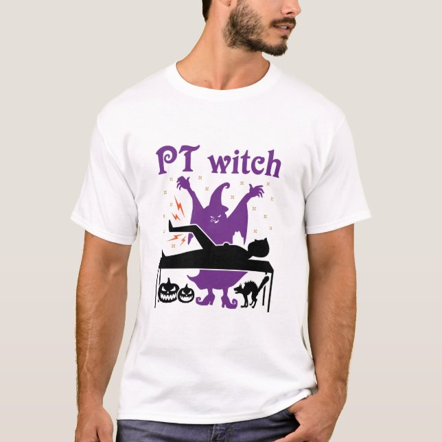 Camiseta Terapia física Halloween PT Bruja (Anverso)