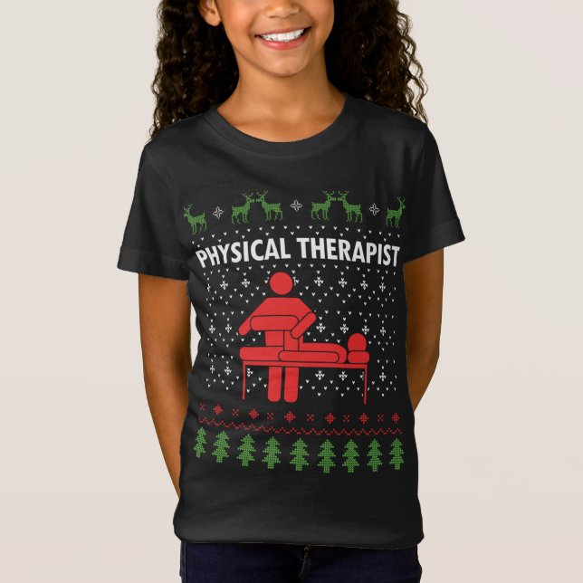 Camiseta Terapia física Navidades feos (Anverso)