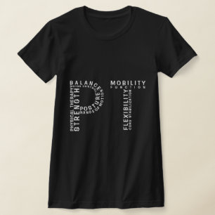 Camiseta Terapia física "PT" Word Art T-Shirt