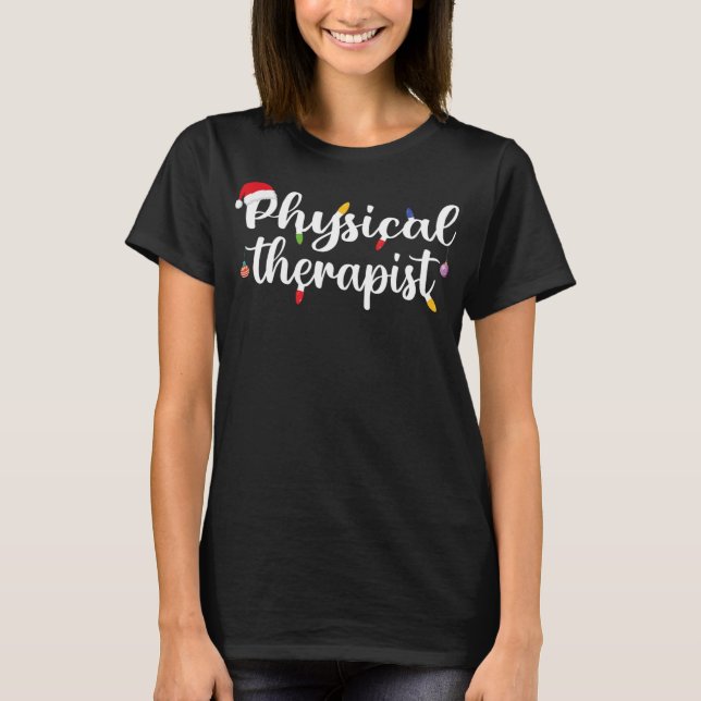 Camiseta Terapia física Terapia PT Navidades graciosos Sant (Anverso)