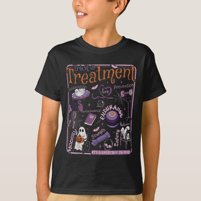 Camiseta Terapia Física Trick O Pt Halloween (Anverso)