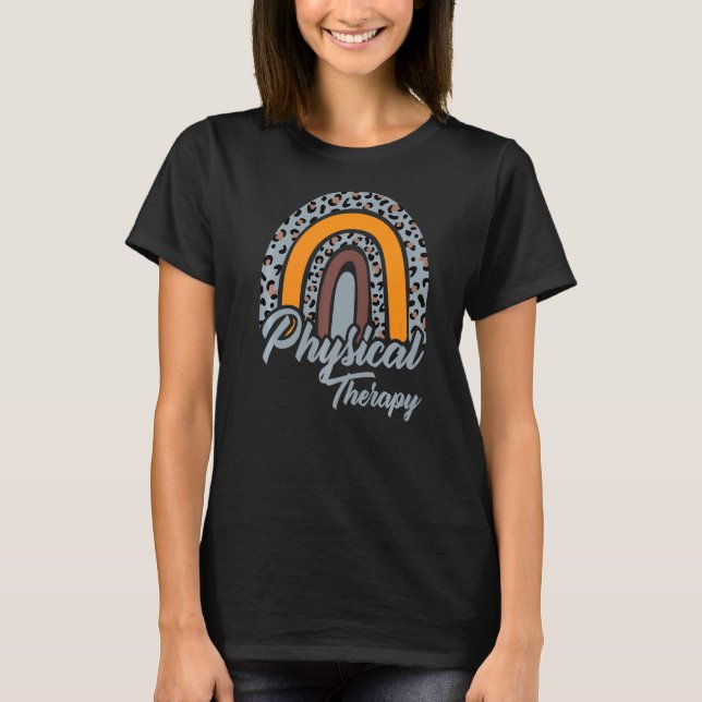 Camiseta Terapia fisioterapeuta con arcoiris PT PTA (Anverso)