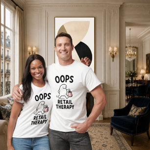 Camiseta Terapia Minorista Divertida Personaje De Compras L